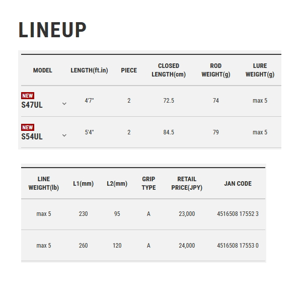 画像: （26年3月新商品） テイルウォーク（tail walk） トラウティア フェリーク S54UL （仕舞寸法 84.5cm） （保証書付き） （3月発売予定／ご予約受付中）