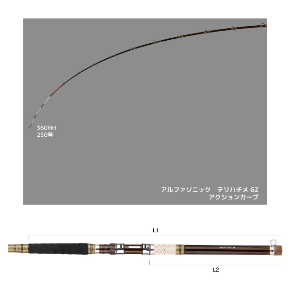 画像3: （26年4月新商品） アルファタックル（alpha tackle） アルファソニック テリハチメ GZ 360MH （仕舞寸法 125cm） （4月発売予定／ご予約受付中）