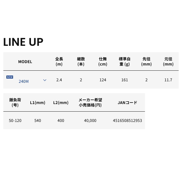 画像: （26年4月新商品） アルファタックル（alpha tackle） アルファソニック 夜焚イカ 240M （仕舞寸法 124cm） （4月発売予定／ご予約受付中）