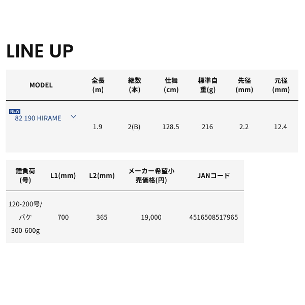 画像: （26年4月新商品） アルファタックル（alpha tackle） ディープアーム 82 190 ヒラメ （仕舞寸法 128.5cm） （4月発売予定／ご予約受付中）