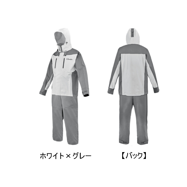 画像1: （26年4月新商品） がまかつ PVCレインスーツ GM-3818 ホワイト×グレー 3Sサイズ （4月発売予定／ご予約受付中）
