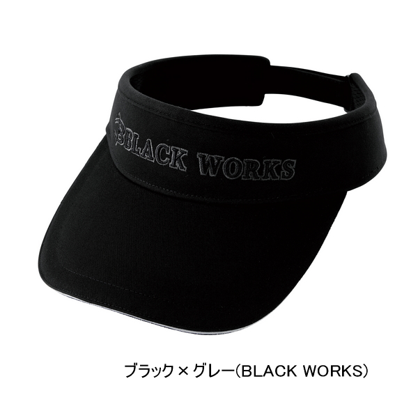 画像1: （26年2月新商品） がまかつ ベーシックサンバイザー GM-9128 ブラック×グレー（ブラックワークス） フリーサイズ