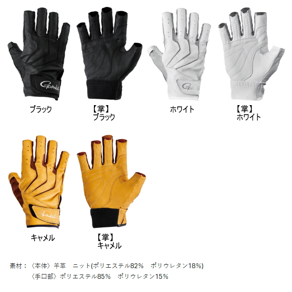 画像2: （26年2月新商品） がまかつ へら用グローブ（片手） GM-7307 ブラック （左） Mサイズ