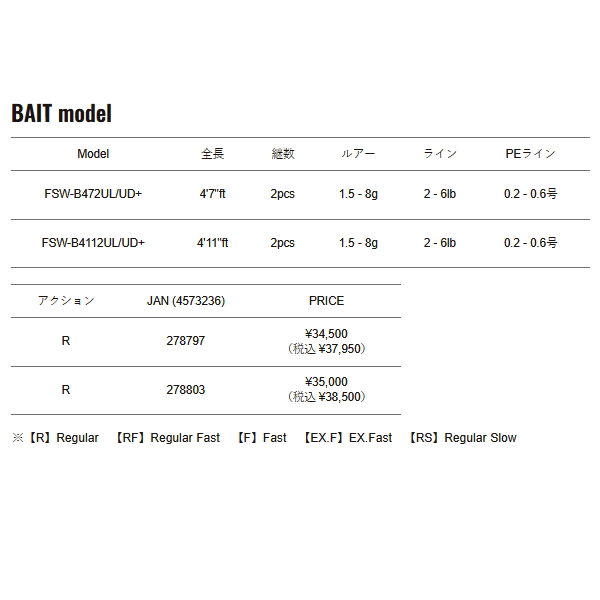 画像: （26年4月新商品） メジャークラフト ファインテール ワークスチューン UDプラス FSW-B472UL／UD+ （仕舞寸法 73cm） （保証書付き） （4月発売予定／ご予約受付中）