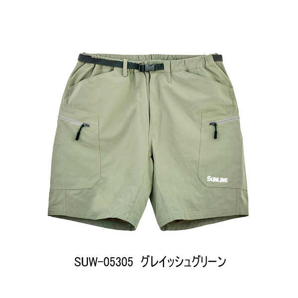 画像1: （26年4月新商品） サンライン フィッシングハーフパンツ SUW-05305 グレイッシュグリーン 3Lサイズ （4月発売予定／ご予約受付中）