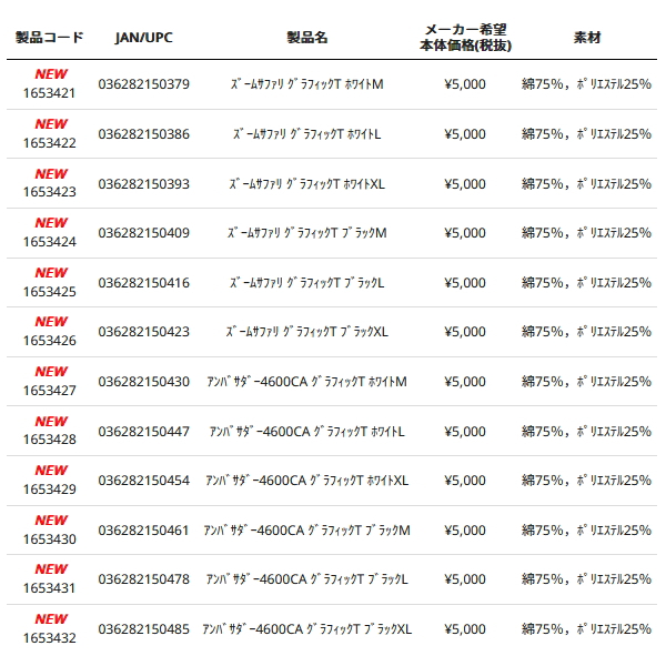 画像: （26年4月新商品） アブガルシア ズームサファリ グラフィックT ホワイト Lサイズ （返品不可）