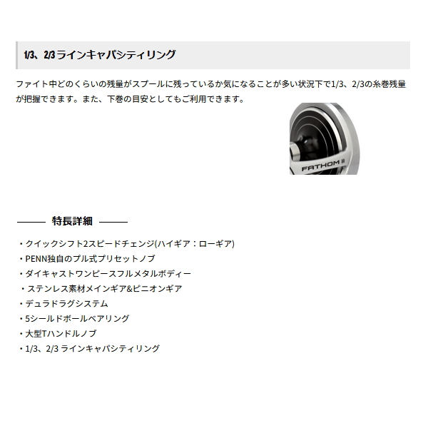 画像4: ペン（PENN） ファゾムII 2スピード 80LD2（右） （返品不可） （小型商品）