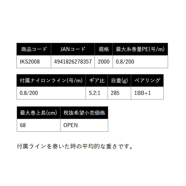 画像: （26年2月新商品） OGK イカスピン（PE0.8号／200m付） IKS2008 （小型商品）