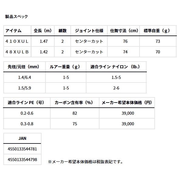 画像: （26年2月新商品） ダイワ シルバークリーク トラッド 410XUL （仕舞寸法 76cm） （保証書付き）