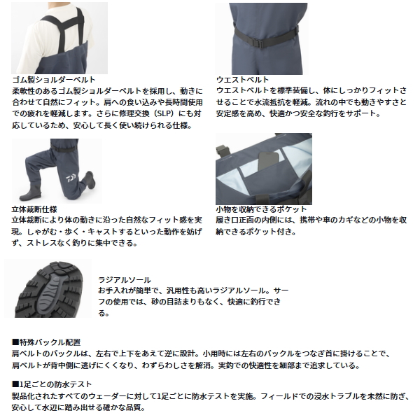画像3: （26年2月新商品） ダイワ ブレスウェーダー（ラジアルソール） BW-4351 ブラック Sサイズ