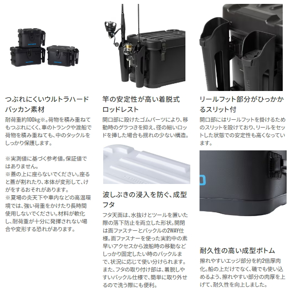 画像3: （26年9月新商品） シマノ ロッドレスト UHタックルバッカン BK-007Z ブラック 22L （9月発売予定／ご予約受付中）