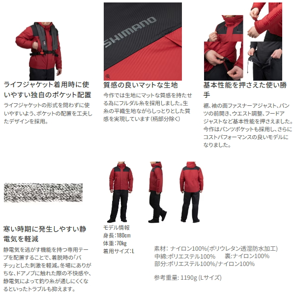画像3: （26年9月新商品） シマノ ベーシックハイロフト レインスーツ 01 RB-077Y ダークHUNカモ XLサイズ （9月発売予定／ご予約受付中）