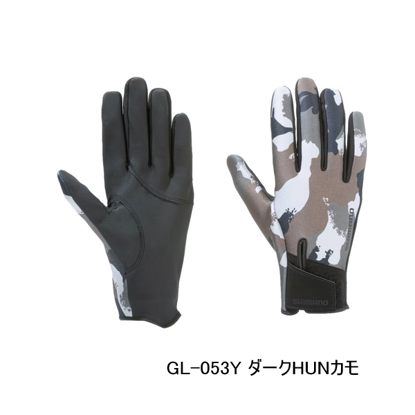 画像1: （26年10月新商品） シマノ 03 タイタニューム・アルファ グローブ フルカバー GL-053Y ダークHUNカモ Mサイズ （10月発売予定／ご予約受付中）