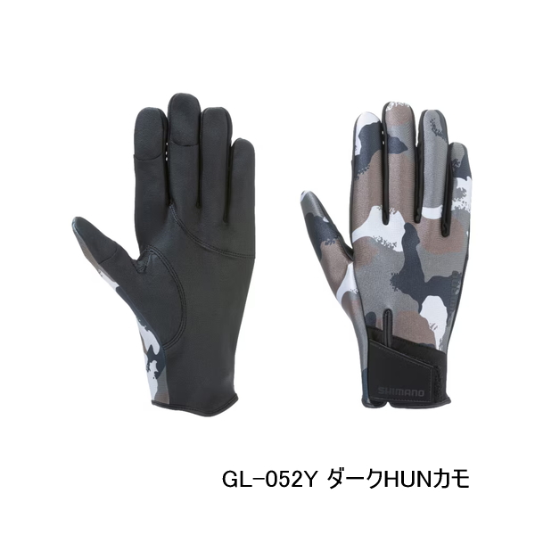 画像1: （26年10月新商品） シマノ 03 タイタニューム・アルファ グローブ 指出し GL-052Y ダークHUNカモ Lサイズ （10月発売予定／ご予約受付中）