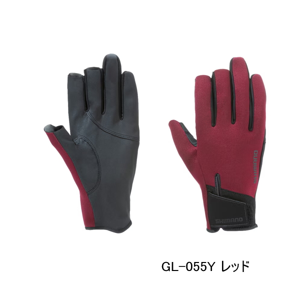 画像1: （26年10月新商品） シマノ 03 タイタニューム・アルファ グローブ 3 セミロング GL-055Y レッド Mサイズ （10月発売予定／ご予約受付中）