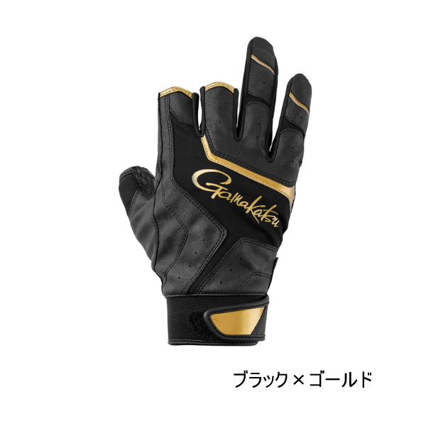 画像1: （26年10月新商品） がまかつ ウィンドシェルグローブ（3本切） GM-7311 ブラック×ゴールド 3Lサイズ （10月発売予定／ご予約受付中）