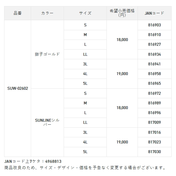 画像: （26年10月新商品） サンライン サーモライトインナーパンツ SUW-02602 サンラインシルバー 3Lサイズ （10月発売予定／ご予約受付中）