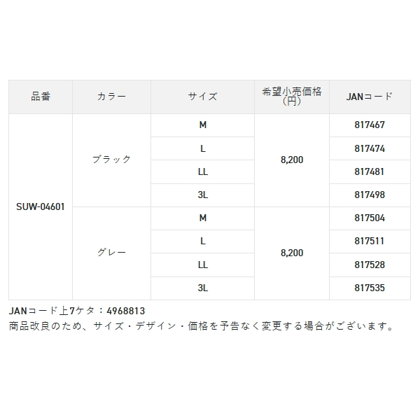 画像: （26年9月新商品） サンライン サーマルロングスリーブシャツ SUW-04601 ブラック Mサイズ （9月発売予定／ご予約受付中）