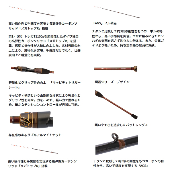 画像3: （26年8月新商品） ダイワ 瞬鋭 カワハギ H-172 （仕舞寸法 172cm） （保証書付き） （大型1・代引と離島不可）