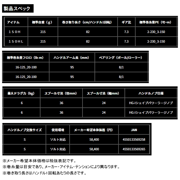 画像: （26年9月新商品） ダイワ 26 ジリオン TW 150H（右） （小型商品）