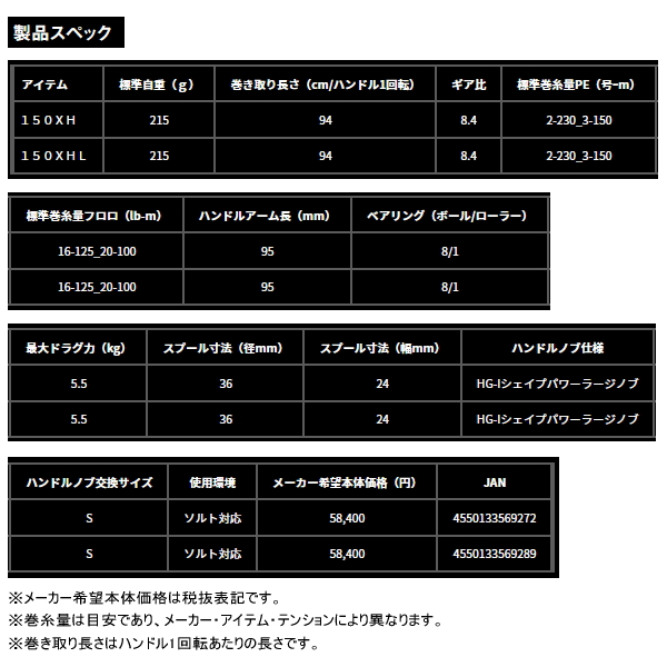 画像: （26年9月新商品） ダイワ 26 ジリオン TW 150XH（右） （小型商品）