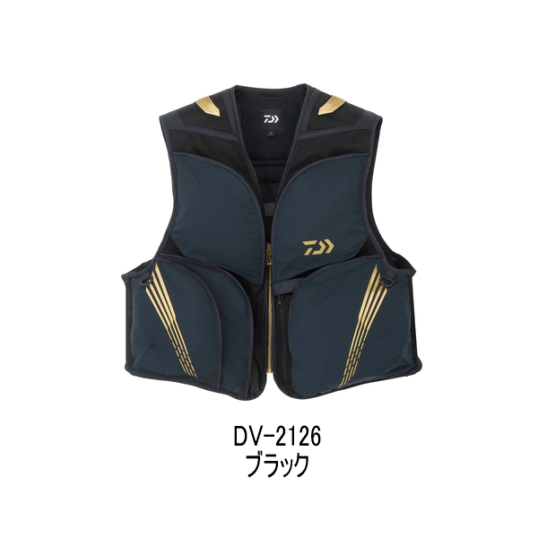 画像1: （26年4月新商品） ダイワ クールショートベスト DV-2126 ブラック Lサイズ