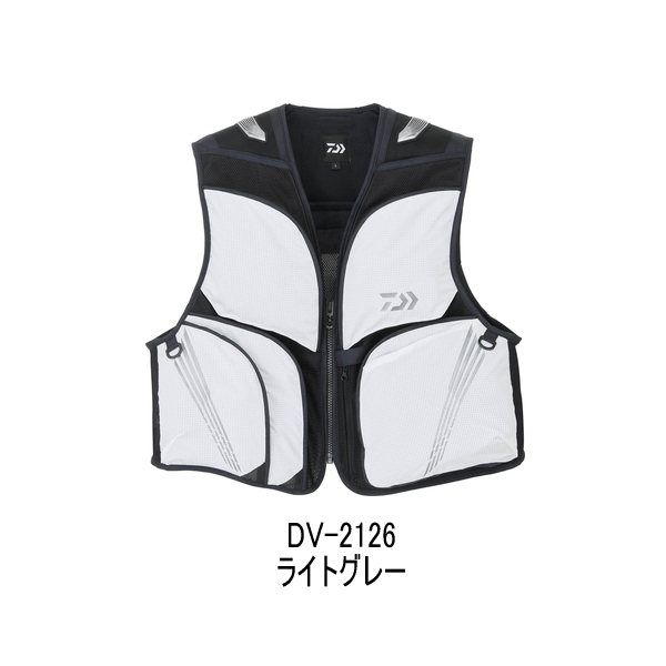 画像1: （26年4月新商品） ダイワ クールショートベスト DV-2126 ライトグレー XLサイズ