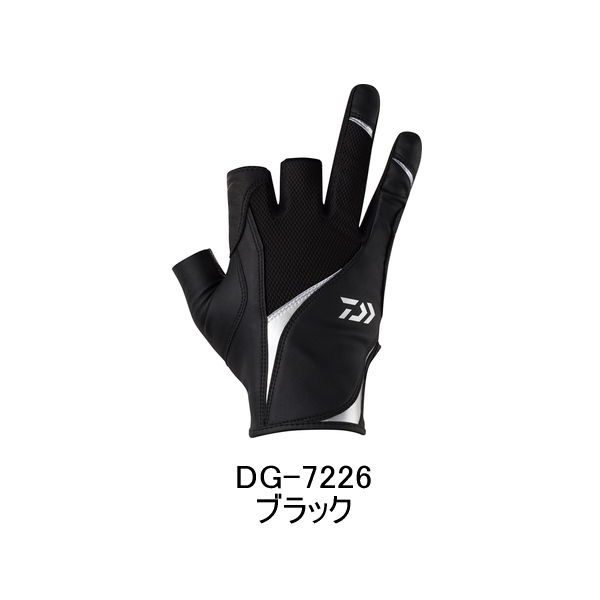 画像1: （26年4月新商品） ダイワ フィンガータッチジギンググローブ 3本カット DG-7226 ブラック Mサイズ