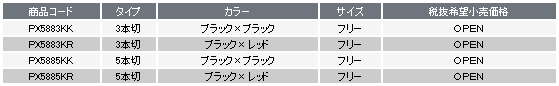 画像: PROX  フィットグローブＤＸ 5本切 ブラック×レッド フリー